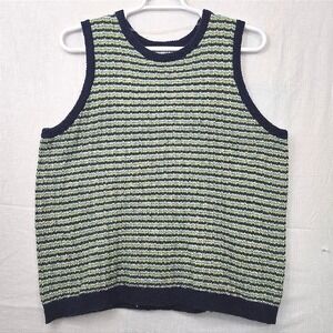 Ava‎ & Viv Women's 2X Multicolor Striped Sweater Tank Top